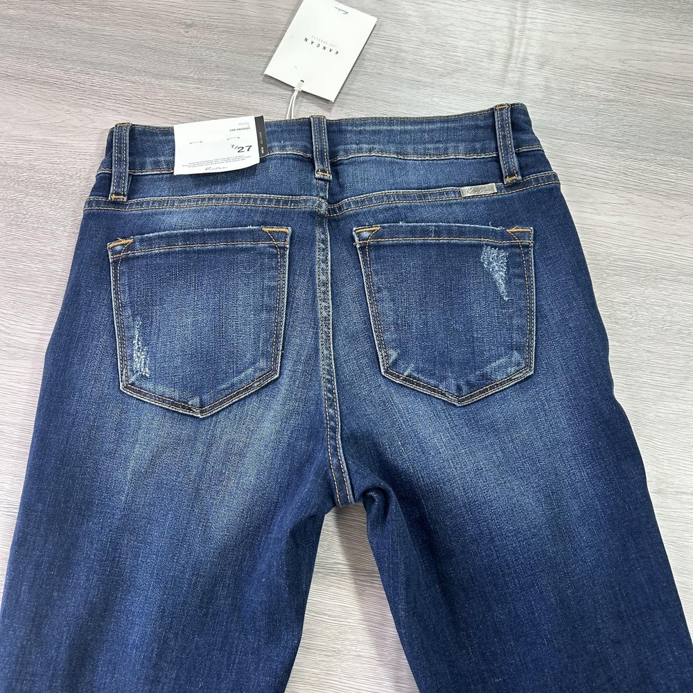 KanCan Jeans Womens‎ 7 27 Distressed Leopard Patch Ankle Skinny Mid Rise Stretch - Picture 4 of 14